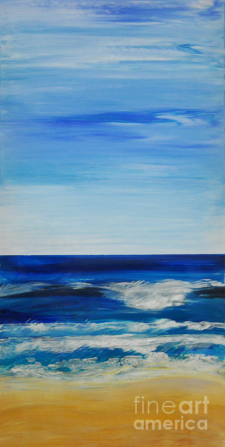 Beach Ocean Sky Painting by Shelley Myers