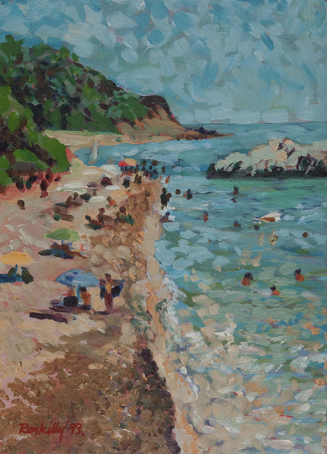 Beach on Skopelos Painting by Peregrine Roskilly