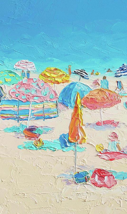 Beach Painting - A Crowded Beach Painting