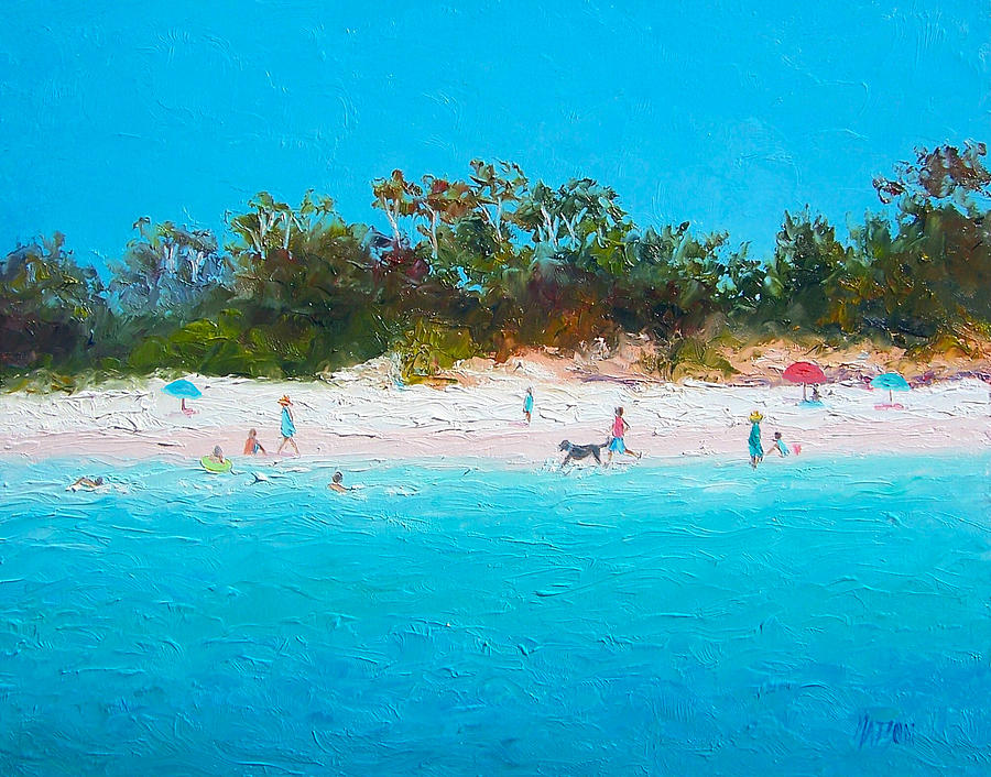 Impressionism Painting - Beach painting All summer long by Jan Matson