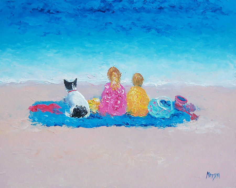 Beach Painting Sunday at the Beach Painting by Jan Matson