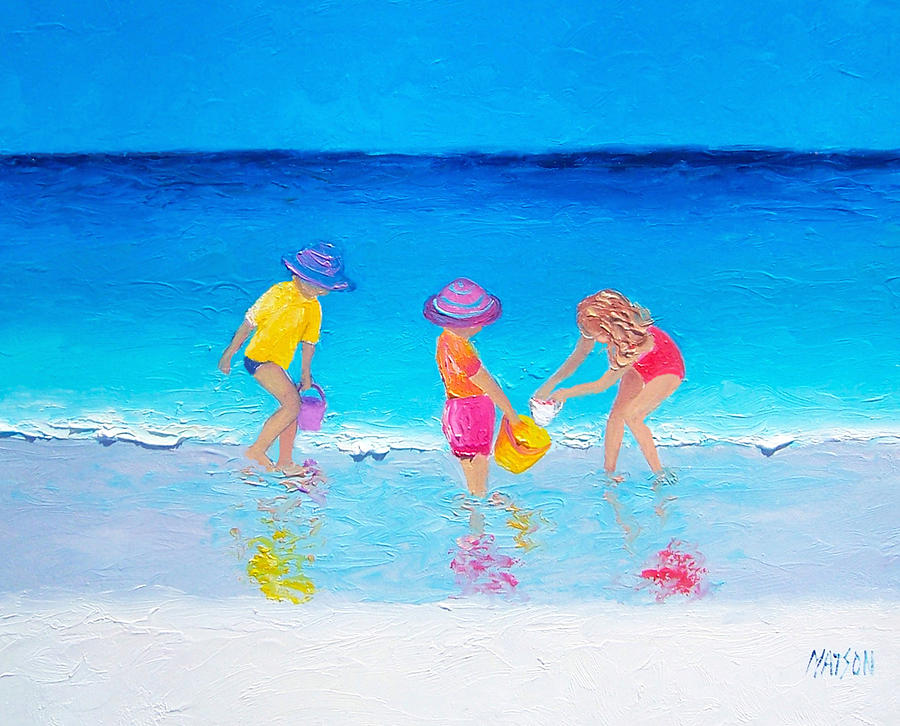 Beach Painting - Water Play  Painting by Jan Matson