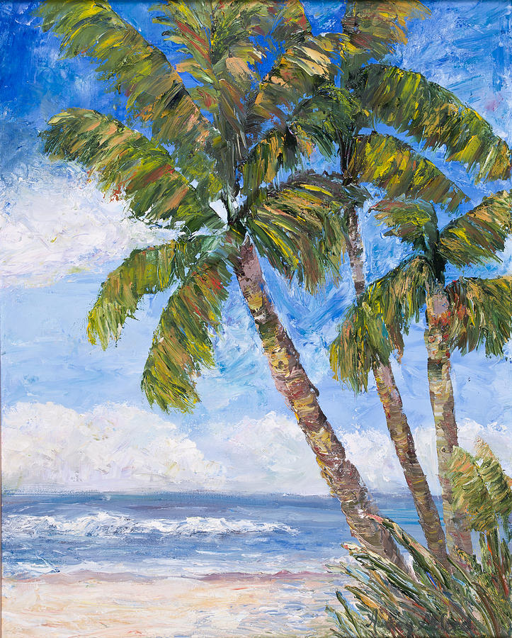 Beach Palms Painting by Audrey McLeod