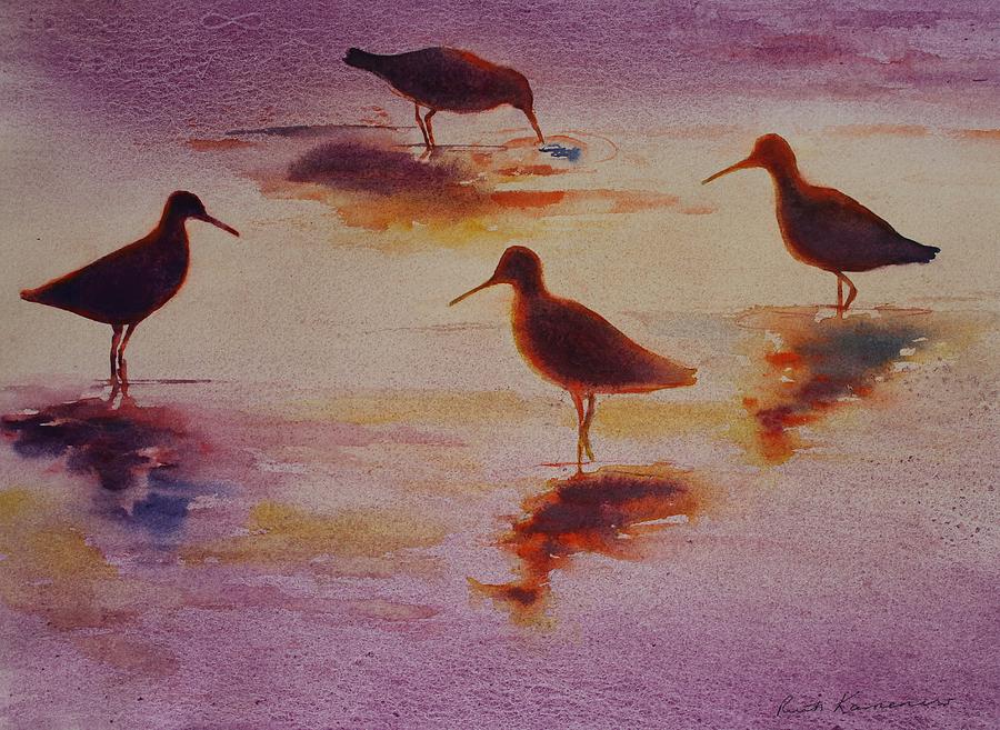 Bird Painting - Beach Party by Ruth Kamenev