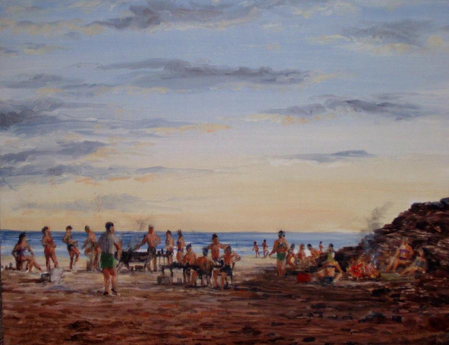 Beach Party Painting by Perrys Fine Art
