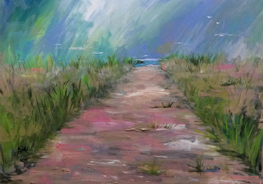 Beach Path Painting by Terri Einer