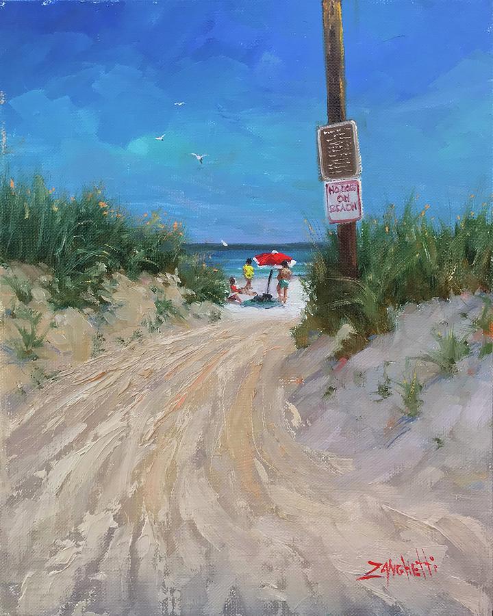 Beach Painting - Beach Path two by Laura Lee Zanghetti