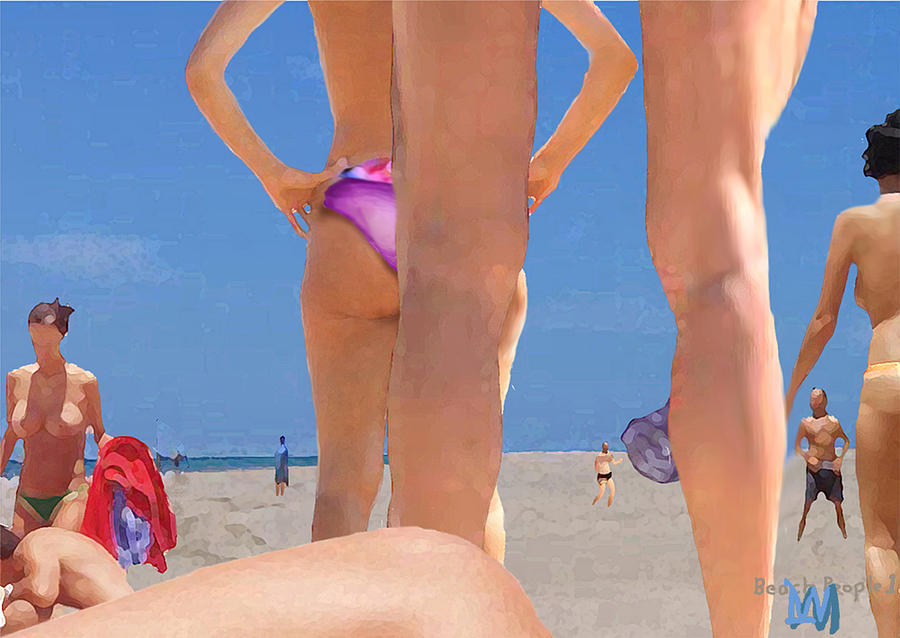 Beach People  number one Digital Art by Leo Malboeuf