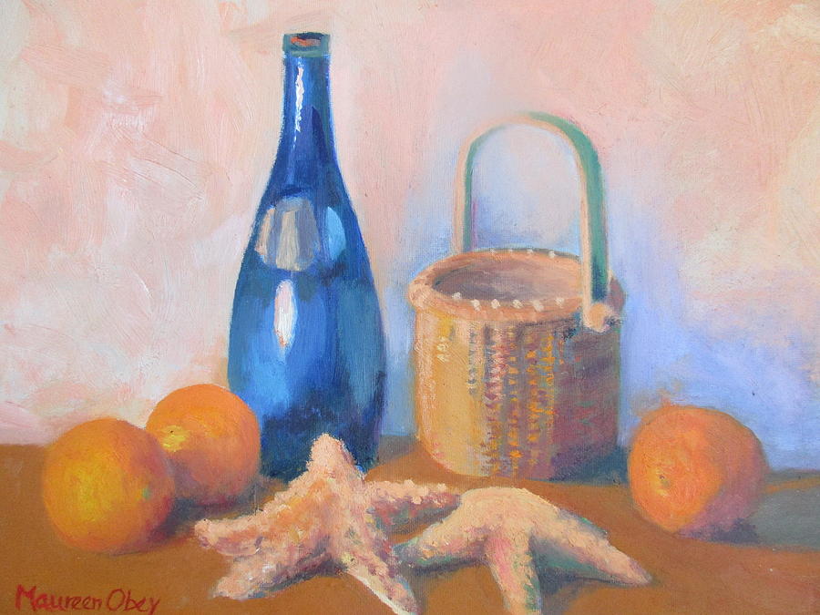 Beach Picnic Painting by Maureen Obey