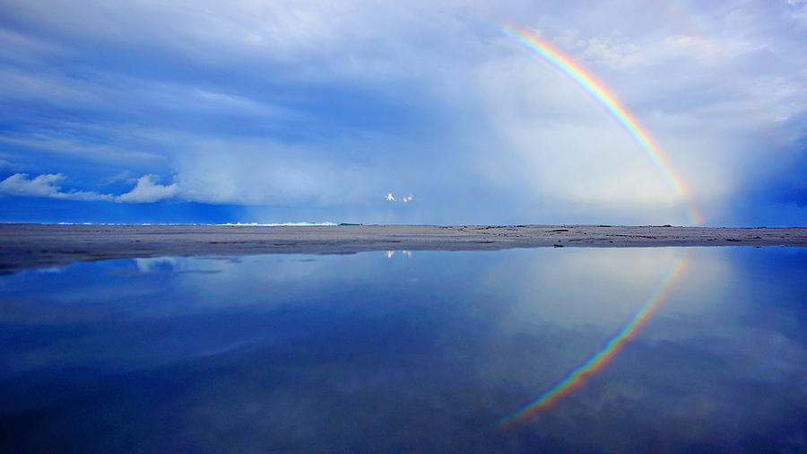 Beach Rainbow Reflection Photograph by Lawrence S Richardson Jr