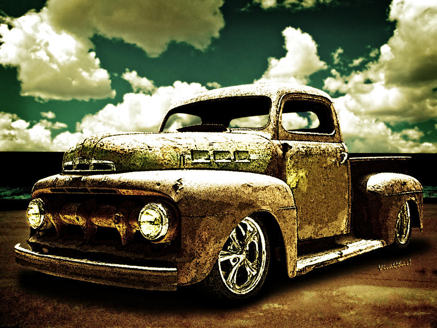 Beach Rat Rod Pickup Working on its Patina Photograph by Chas Sinklier