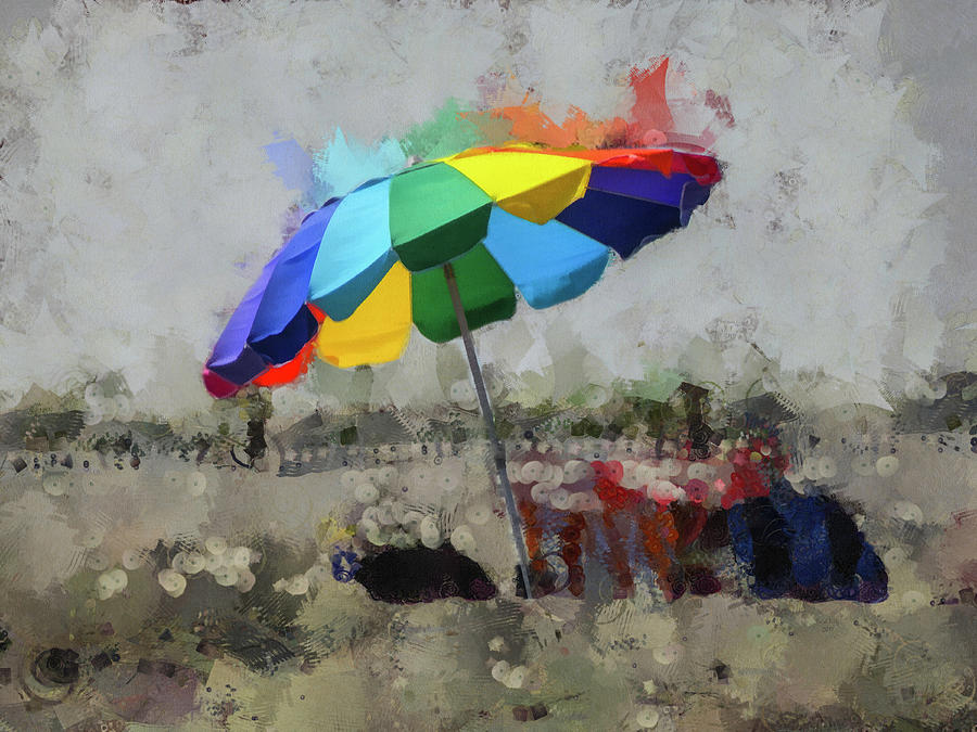 Umbrella Mixed Media - Beach Ready by Trish Tritz