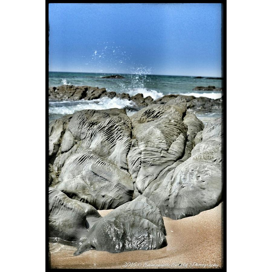 Beach rock Tarifa Spain Photograph by Emmanuelle Evrard - Fine Art America