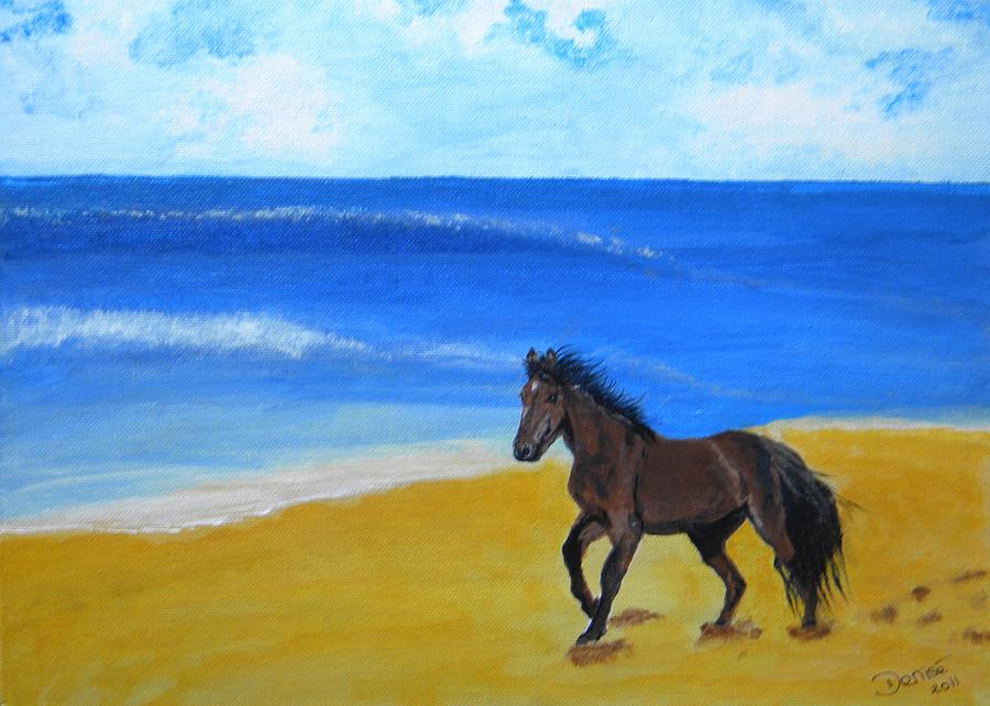 Beach Run Painting by Denise Hills
