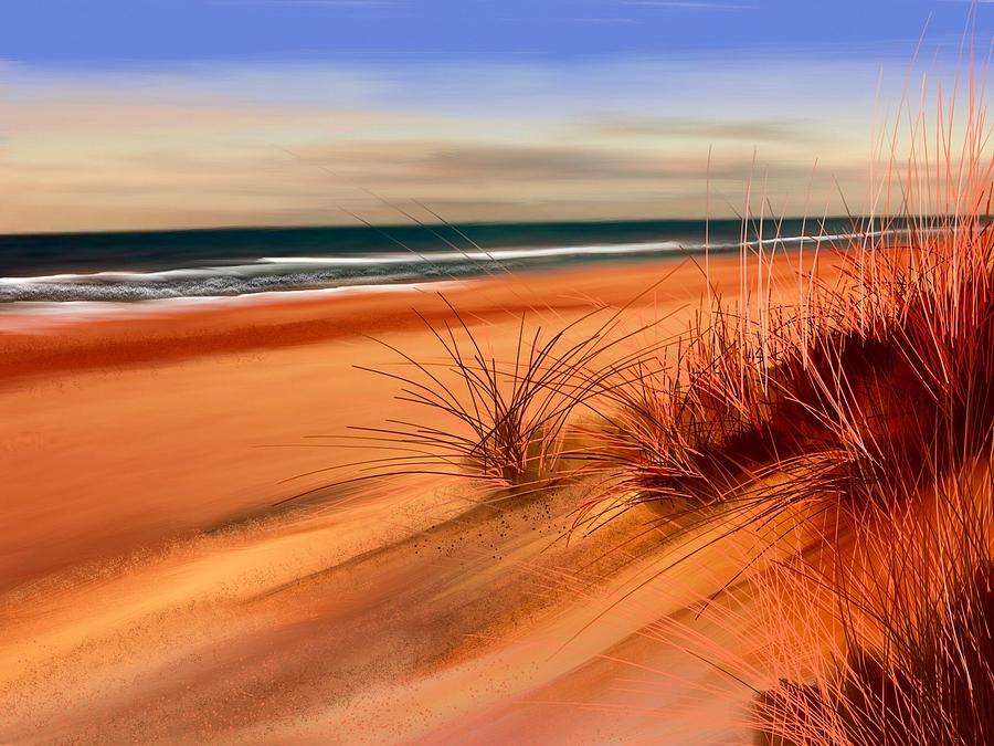 Beach sand dunes Digital Art by Anthony Fishburne