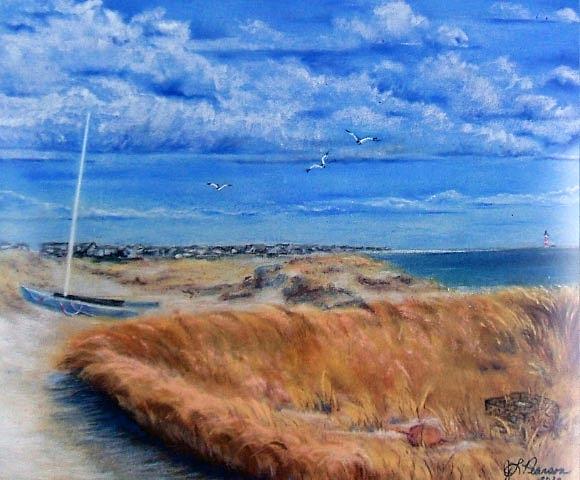 Beach Scene Pastel by Judy Pearson