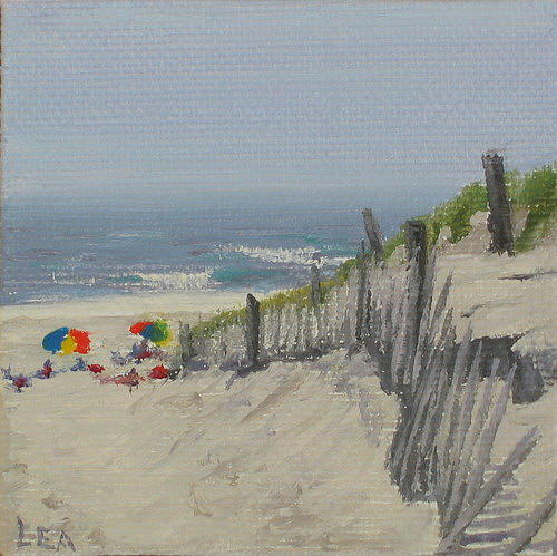 Beach Painting - Beach Scene Miniature by Lea Novak