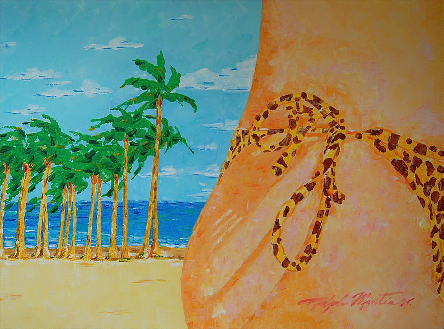 Beach Side View Painting by Art Mantia
