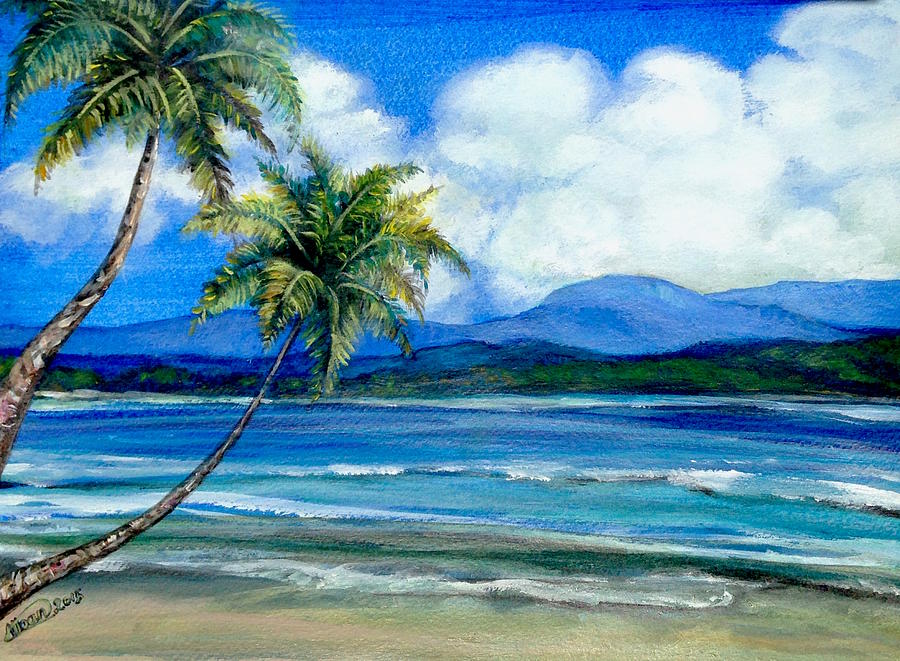 Tree Painting - Beach Spot by Alban Dizdari