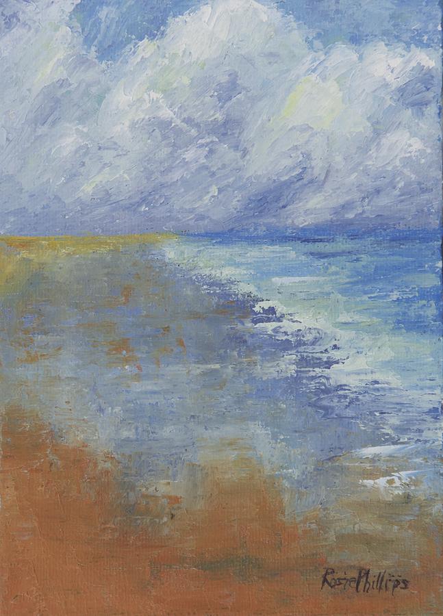 Beach Painting - Beach Storm Walkers by Rosie Phillips