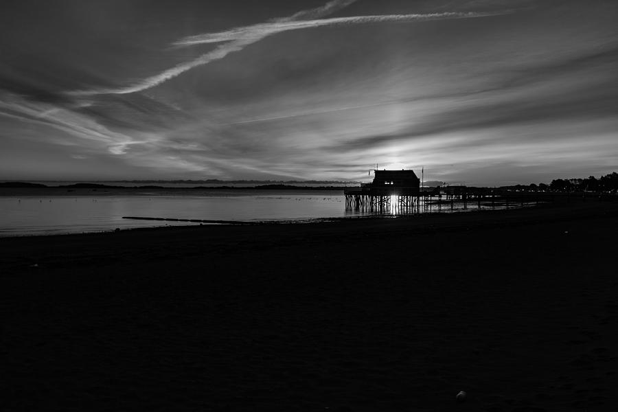 Beach Sunrise Black and White Photograph by Brian MacLean