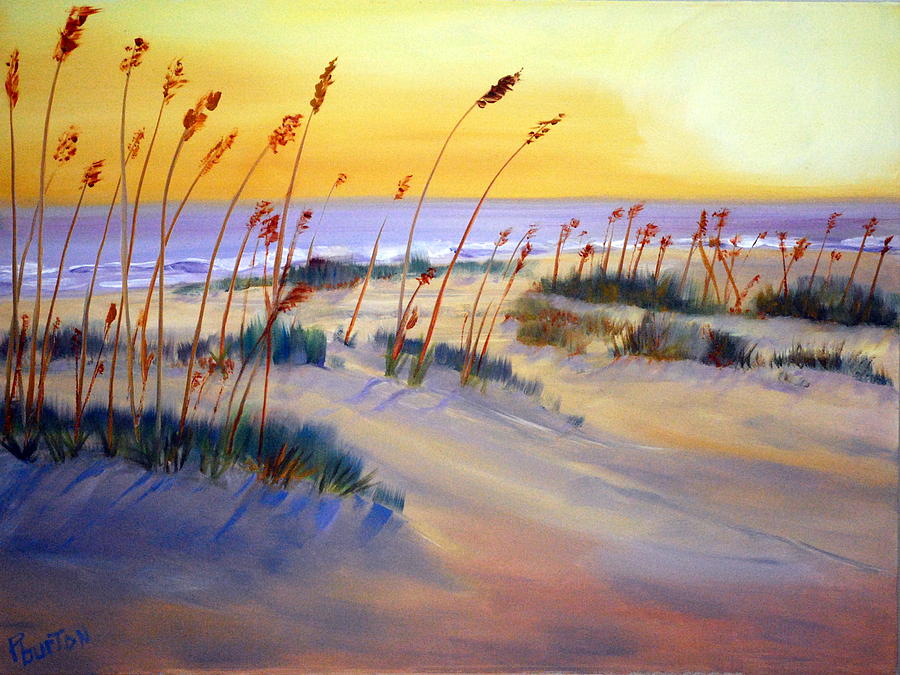 Beach Sunrise Painting by Phil Burton