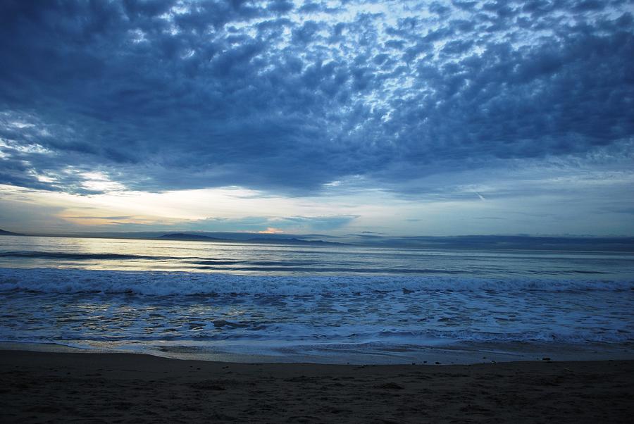 Tree Photograph - Beach Sunset - Blue Clouds by Matt Quest