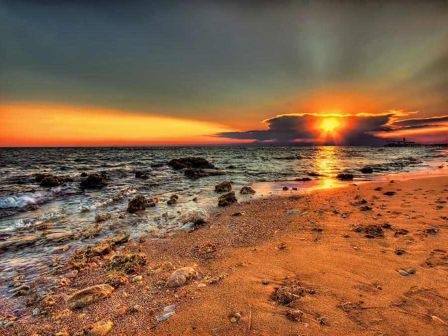 Beach Sunset Photograph by Nadia Sanowar