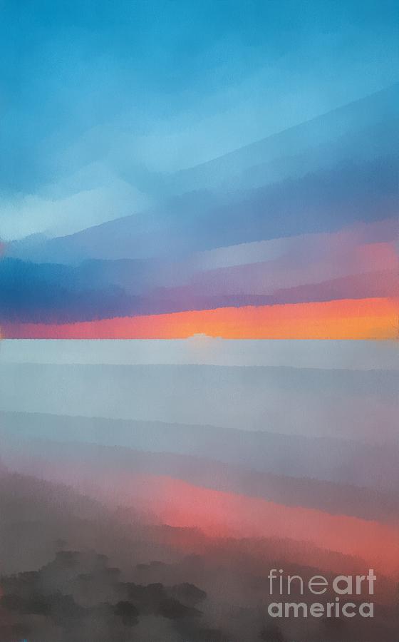 Beach Sunset Seven Painting by Edward Fielding