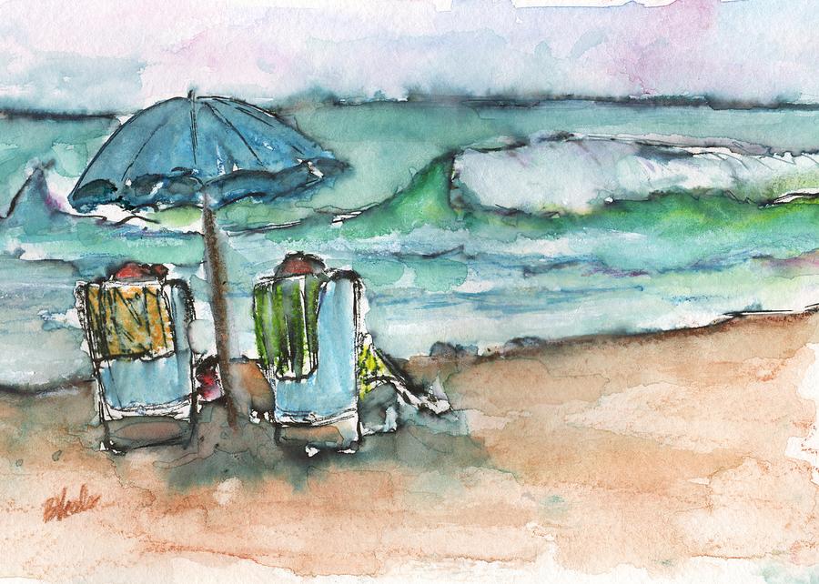 Beach Time Painting by Bev Veals