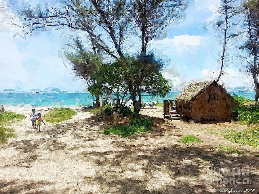 Beach Time Painting by Carl Gouveia