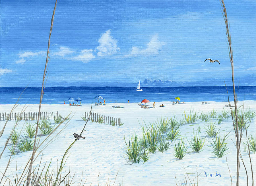 Beach Time Painting by Mike Ivey