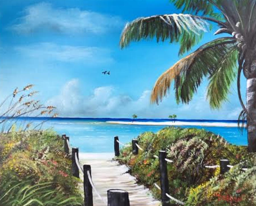 Beach Time On The Key Painting by Lloyd Dobson