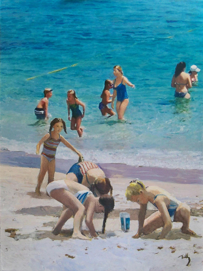 Beach Time Painting by Thomas Tribby