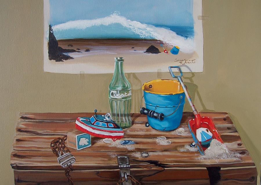 Beach Toys Painting by Susan Roberts