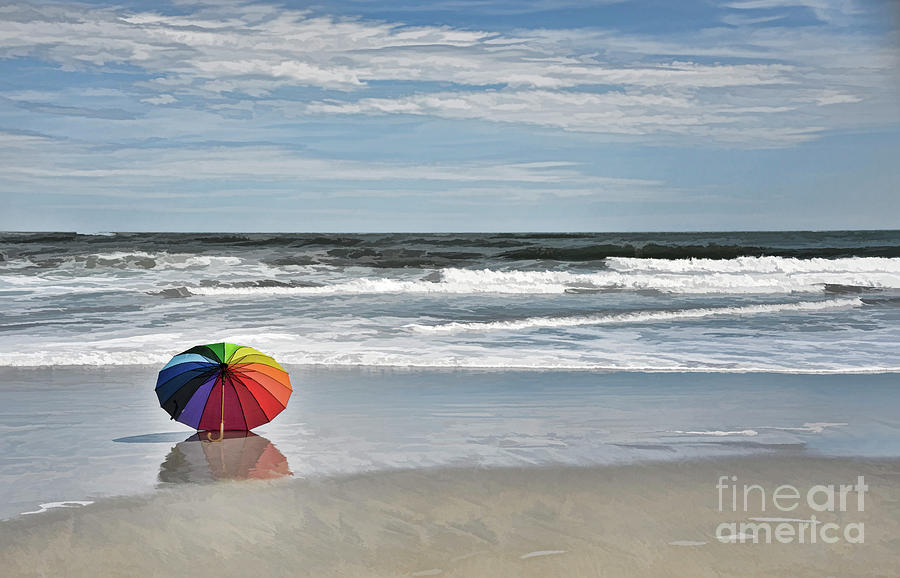 Beach Umbrella Digital Art by Diane LaPreta