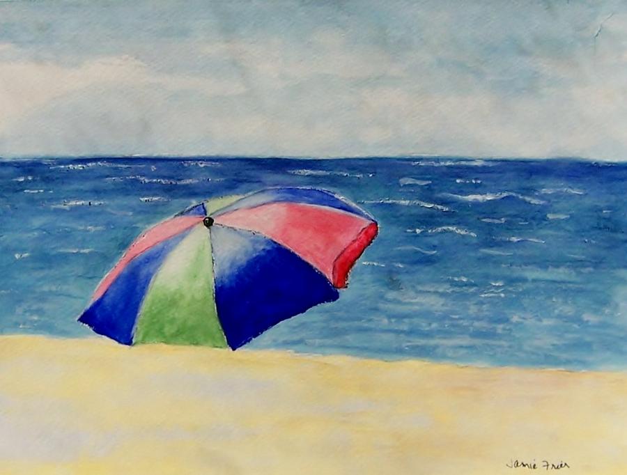 Beach Umbrella Painting by Jamie Frier