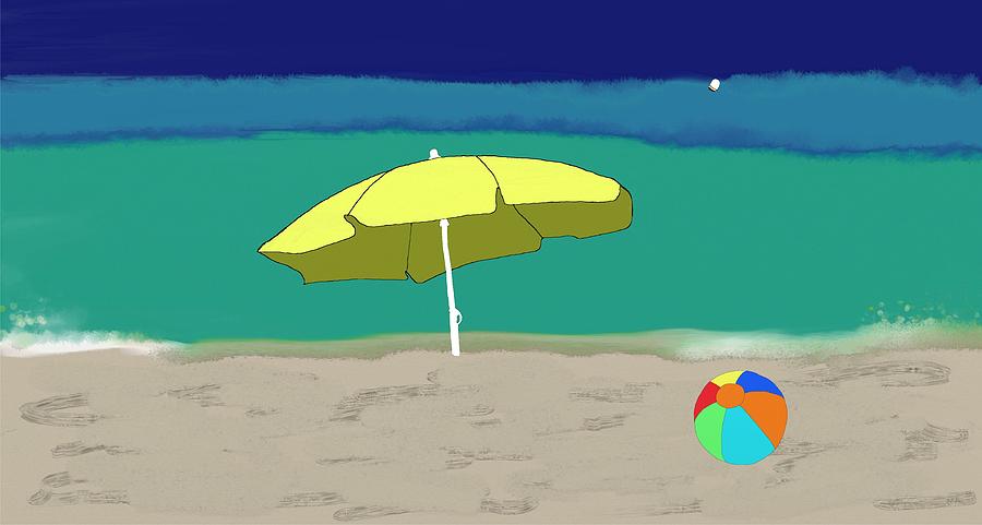 Beach Umbrella Painting by Priscilla Wolfe - Fine Art America