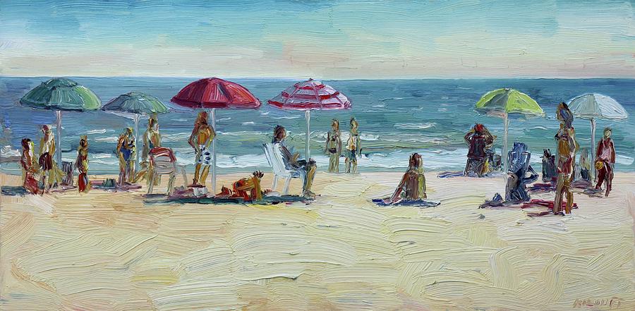 Umbrella Painting - Beach Umbrellas by John Kilduff