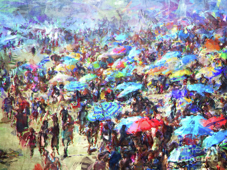 Beach Umbrellas Digital Art by Phil Perkins
