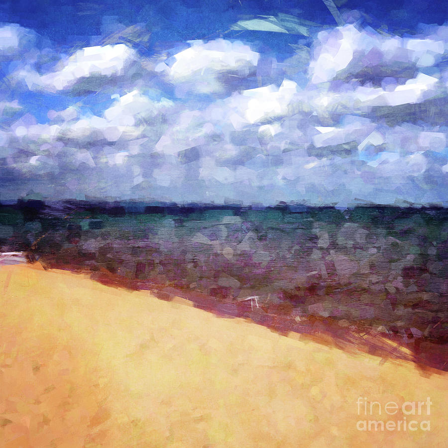 Beach Under Blue Skies Digital Art by Phil Perkins