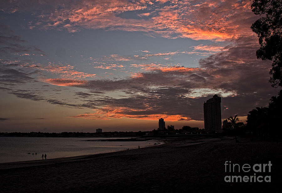 Beach Walk at Sunset Photograph by Bob Hislop