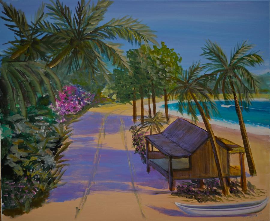 Beach Walk Painting by Bob Hasbrook