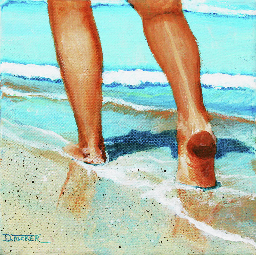 Beach Walk Painting by Donna Tucker