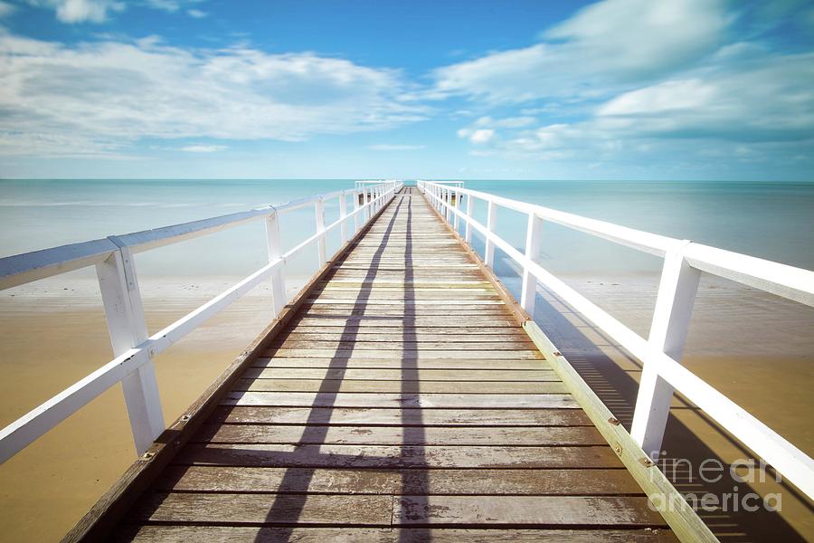 Pier Photograph - Beach Walk by MGL Meiklejohn Graphics Licensing