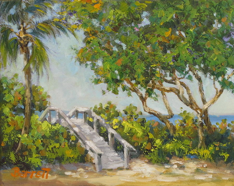 Beach Walk, Naples Painting by Barrett Edwards