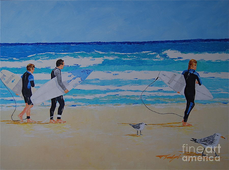 Beach Walkers  Painting by Art Mantia