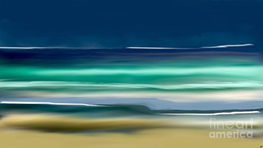 Abstract Digital Art - Beach Wave by Anthony Fishburne