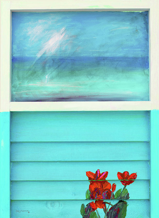 Beach Window Painting 2 Painting by Ken Figurski