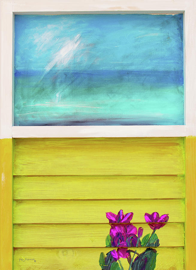 Beach Window Painting 3 Painting by Ken Figurski